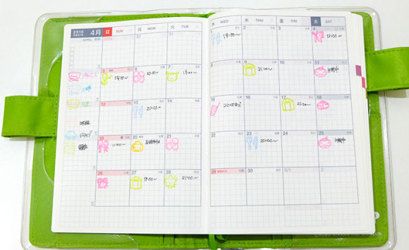 手帳に使うスタンプの使い方 完成