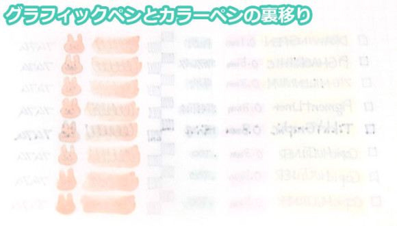 グラフィックペンの書き心地・裏移り比較!イラストペン比較カラーペン裏移り