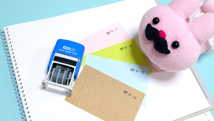 日付スタンプはメモに便利!おすすめのcolop(コロップ)回転日付ハンコ