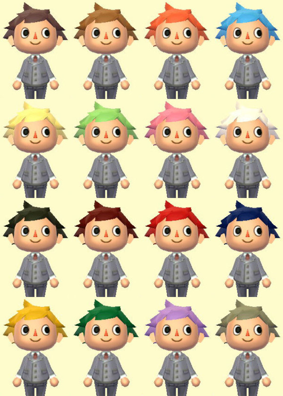 どうぶつの森ハッピーホームデザイナー男の子髪の色