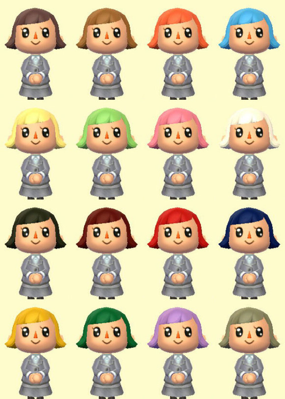 どうぶつの森ハッピーホームデザイナー女の子髪の色