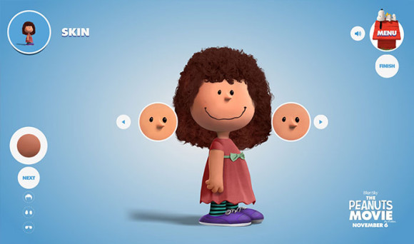 スヌーピーピーナッツ風のキャラクターが作れる「Get Peanutized」顔の色選択