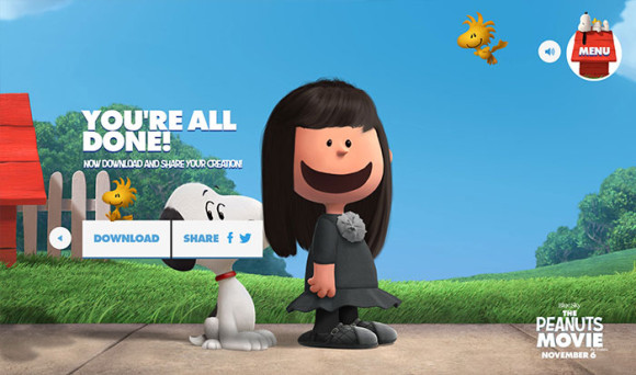 スヌーピーピーナッツ風のキャラクターが作れる「Get Peanutized」背景が決まれば画像GET