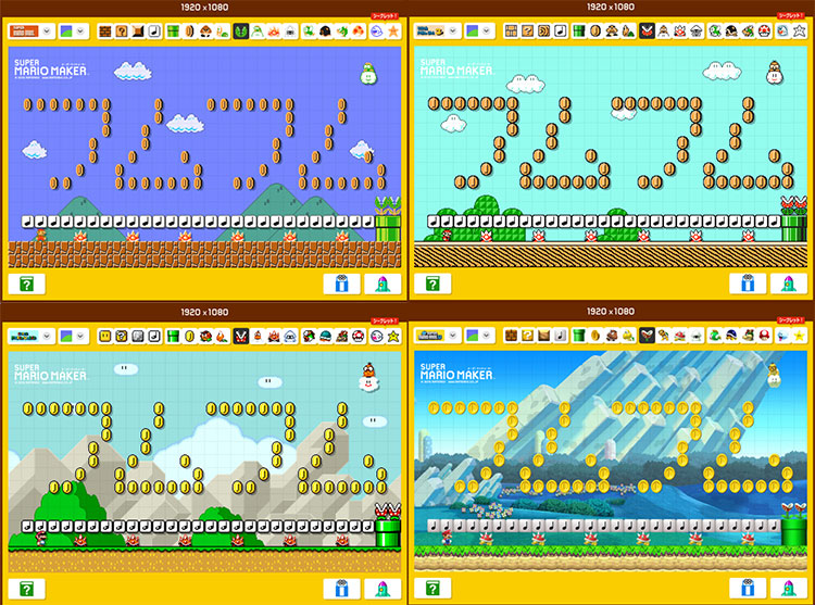 『スーパーマリオ"カベガミ"メーカー』シリーズが違うとガラッと変わる